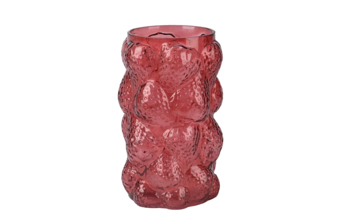 Glas-Vase, rot, 23 cm