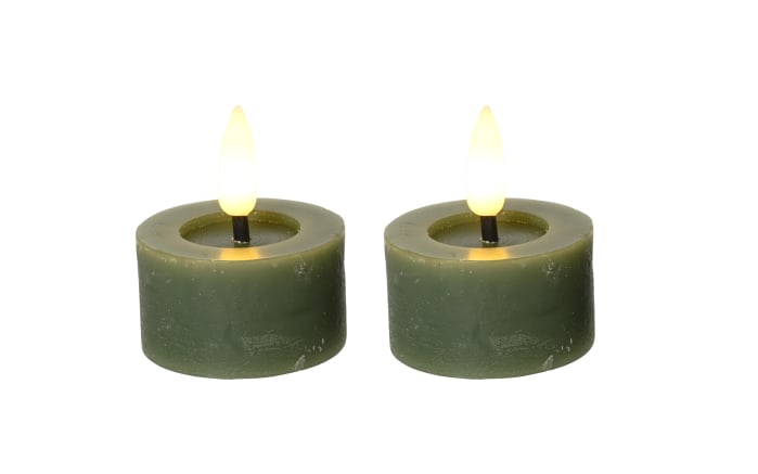2er-Set LED-Teelicht, grün, 4,4 cm