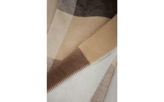 Jacquard Decke, Mischgewebe, braun/natur, 150 x 200 cm-02
