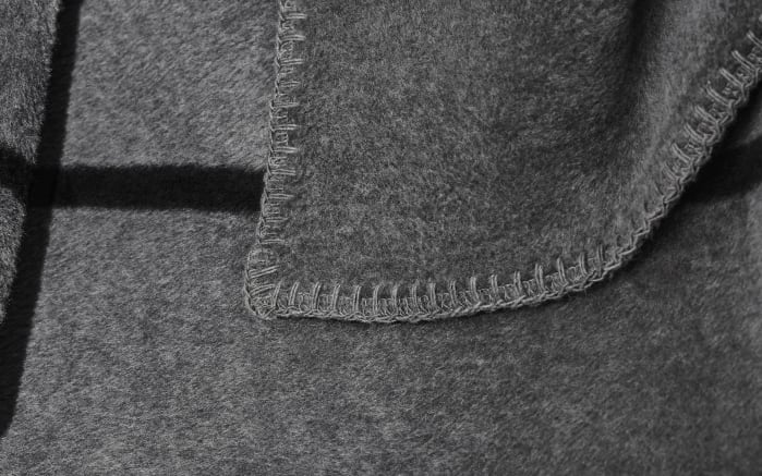 Jacquard Decke, Baumwollmischgewebe, grau/schwarz, 150 cm x 200 cm-02