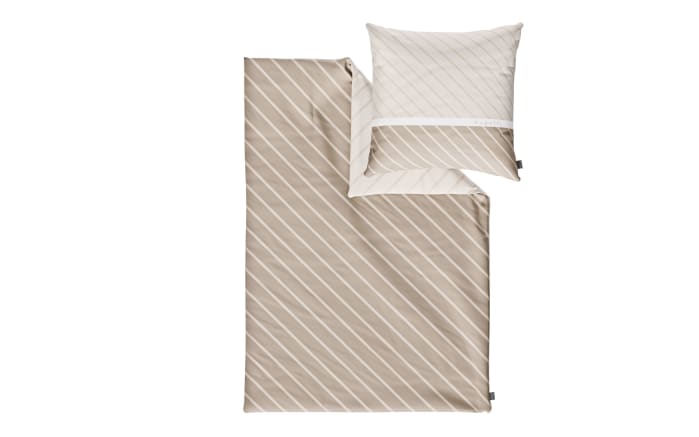 Satin Bettwäsche, beige, 135 x 200 cm-01