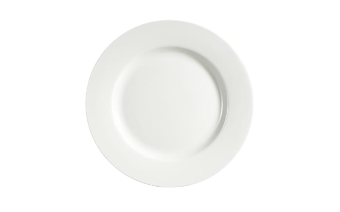Teller flach Bone China in weiß, 26,6 cm-01