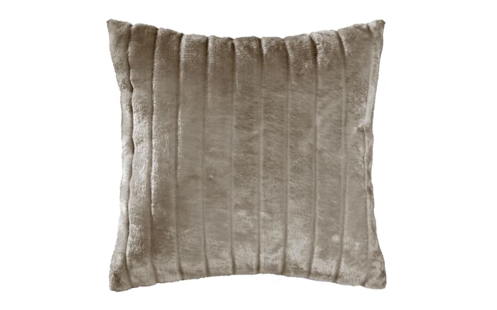 Kissen, Kunstfell, taupe, 50 x 50 cm-01