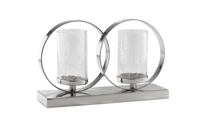 Windlicht für 2 Kerzen in silber