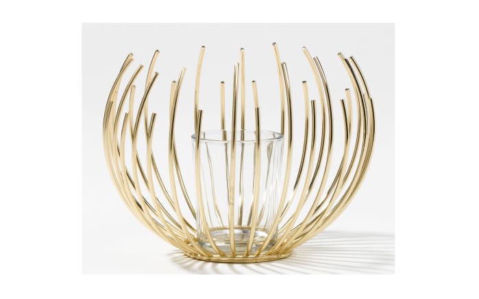 Teelichthalter aus Metall in gold, 12 cm-02