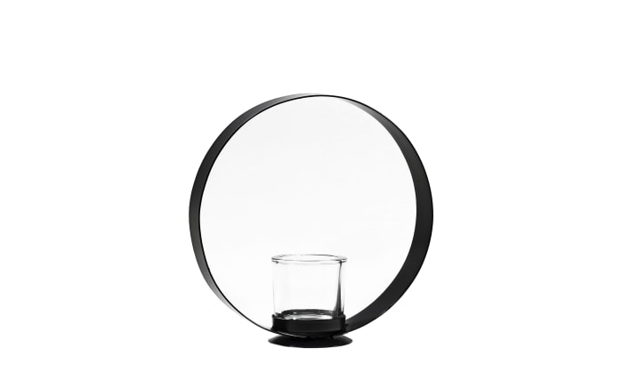 Teelichthalter in schwarz, 20,5 cm-01
