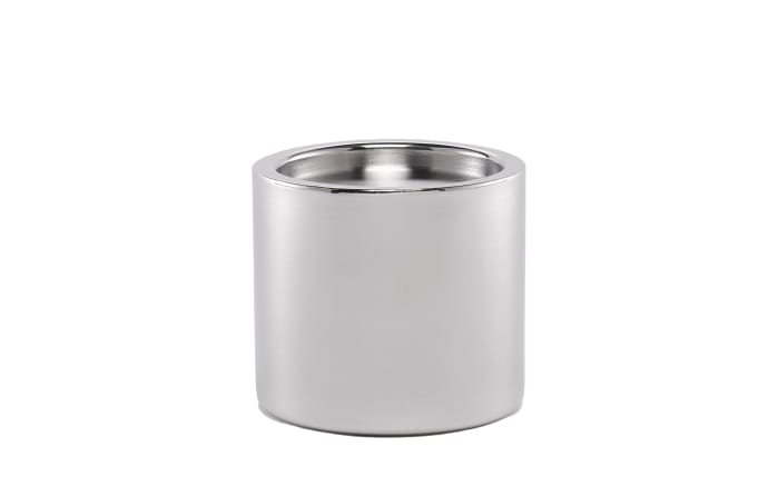 Kerzenhalter rund aus Edelstahl in Silber/Grau, 10 cm-01