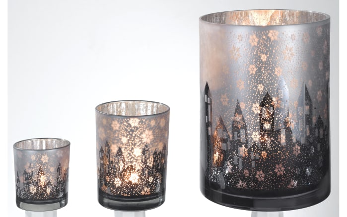 Windlicht aus Glas, grau, 8 cm-02