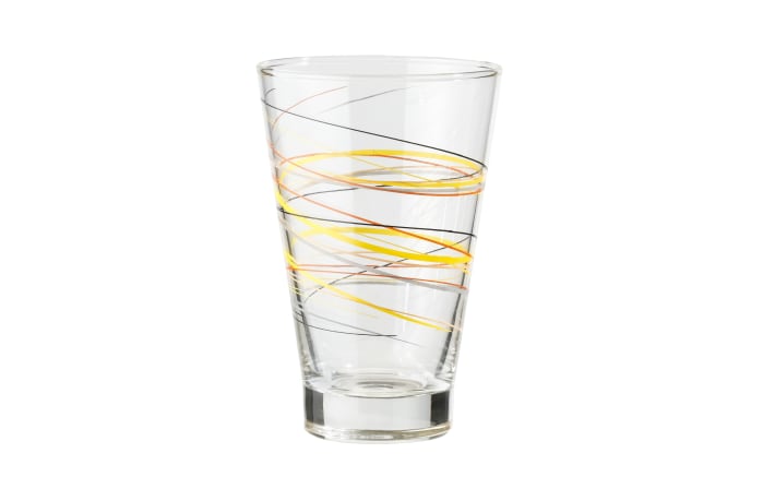 Trinkglas in klar/orange, 435 ml
