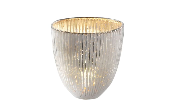 Windlicht aus Glas, antik weiß, 18 cm-01