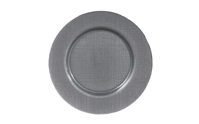 Platzteller aus Glas in grau, 33 cm-01