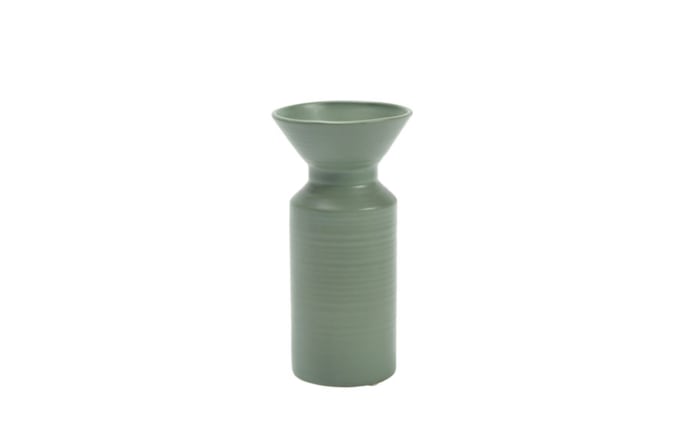 Vase Steingut, grün, 20 cm-01