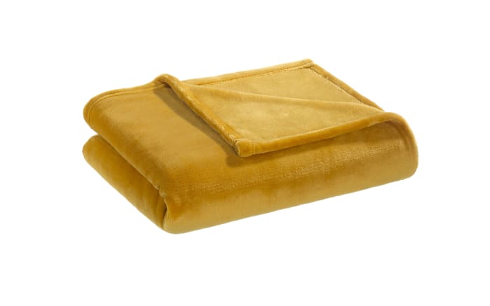 Flanell-Decke, gelb, 130 cm x 170 cm-01