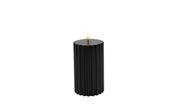 LED-Echtwachskerze, schwarz, 18 cm