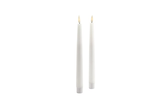 LED-Echtwachsstabkerzen-Set, weiß, 2-teilig