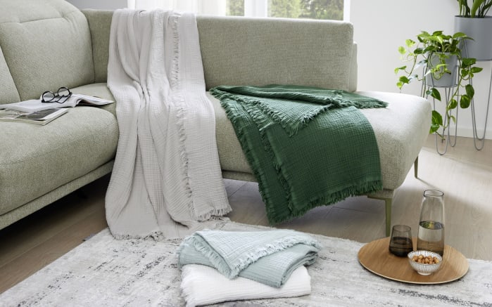 Musselini Decke, salbei, 130 x 180 cm-03