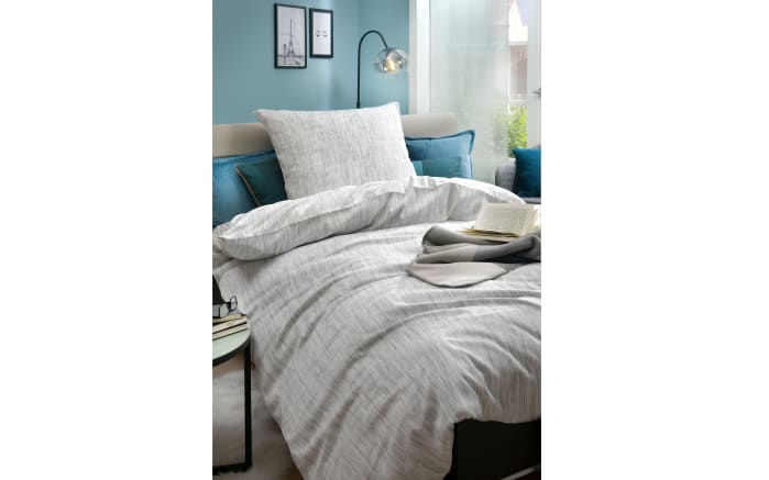 Bettwäsche Wanda Satin, silber, 135 x 200 cm-02