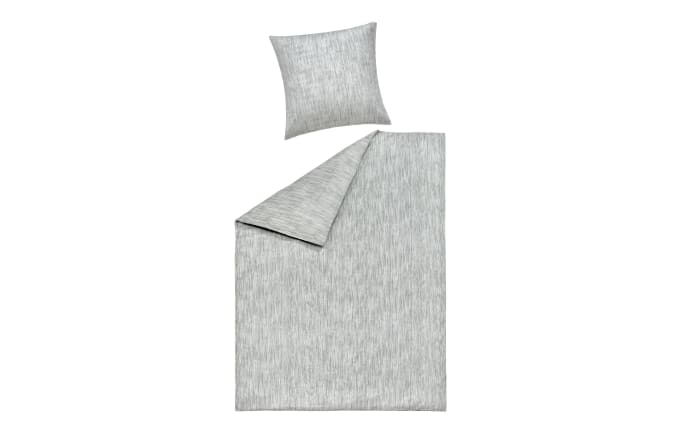 Bettwäsche Wanda Satin, silber, 155 x 220 cm-01
