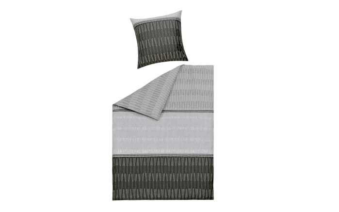 Satin-Bettwäsche Greta, greige, 135 x 200 cm-01