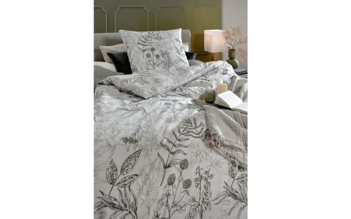 Bettwäsche Tilda Satin, greige, 135 x 200 cm