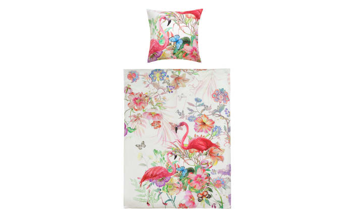 Wendebettwäsche Satin Flora, weiß/violett, 135 x 200 cm-02