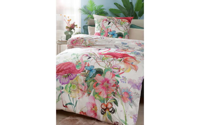 Wendebettwäsche Satin Flora, weiß/violett, 135 x 200 cm-03