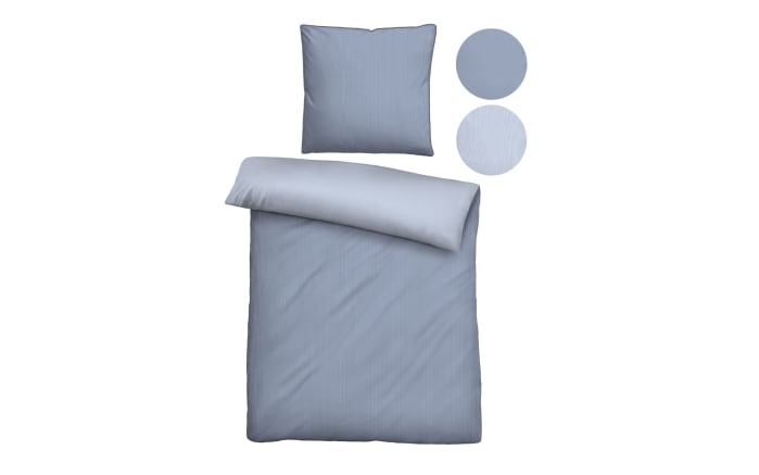 Bettwäsche Mako-Satin, blau, 155 x 220 cm -05