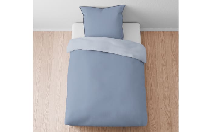 Bettwäsche Mako-Satin, blau, 155 x 220 cm -07