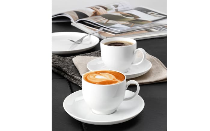 Kaffeeservice Lido uni 3 aus Porzellan in weiß, 18-teilig-03