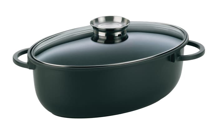 Bräter oval Kerros aus Aluminiumguss in schwarz, 8 l