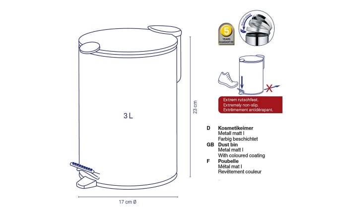 Kosmetikeimer Mats, weiß, 3 Liter-02