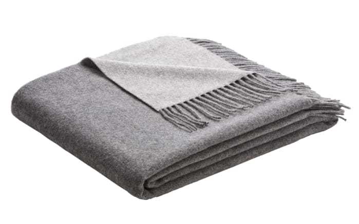 Kaschmir Plaid Yasu Doubleface, grau/silber, 130 x 170 cm-01