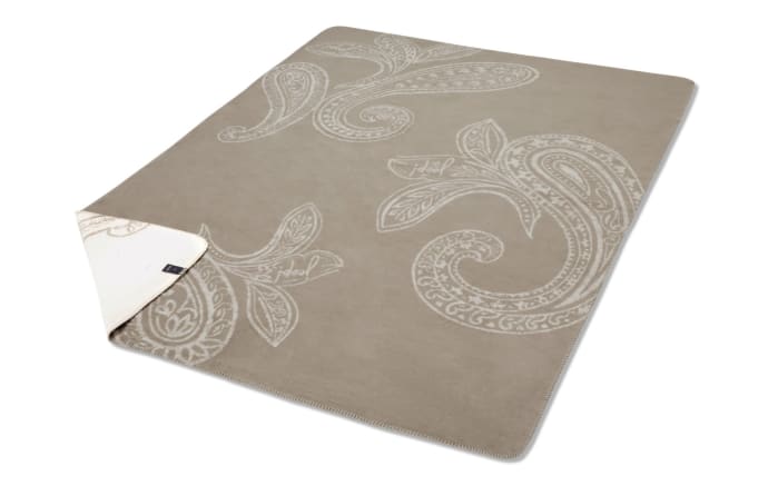 Wohndecke Paisley, taupe, 150 x 200 cm-02