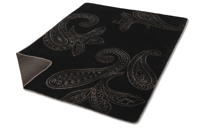 Wohndecke Paisley, schwarz, 150 x 200 cm-02
