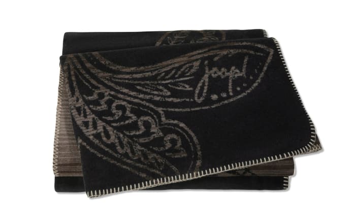 Wohndecke Paisley, schwarz, 150 x 200 cm-01