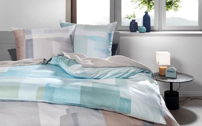 Mako Satin Bettwäsche, jade, 155 x 220 cm-02