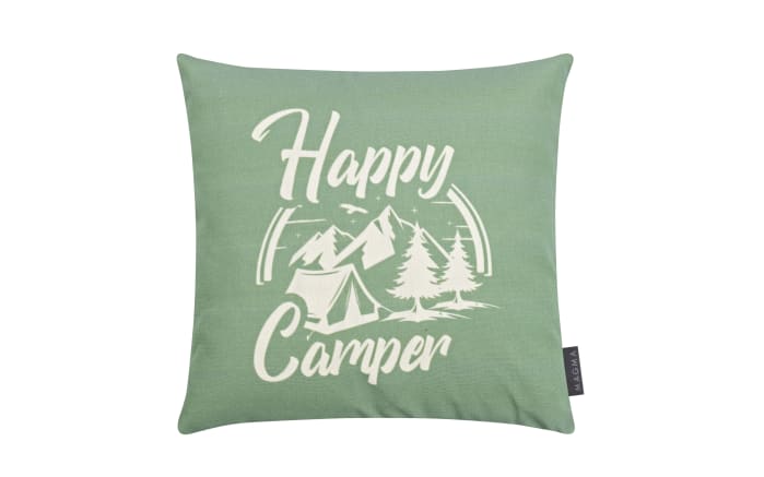 Kissenhülle, Schriftzug Happy Camper, 40 x 40 cm-01