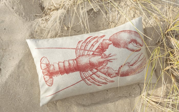 Kissenhülle Lobster, grau/rot, 50 x 30 cm-03