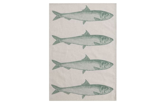 Geschirrtuch Fisch, grau/grün, 50 x 70 cm-01