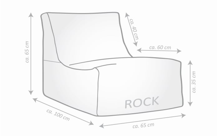Sitzsack Rock Santorin, grün/weiß, 65 x 65 x 100 cm-03