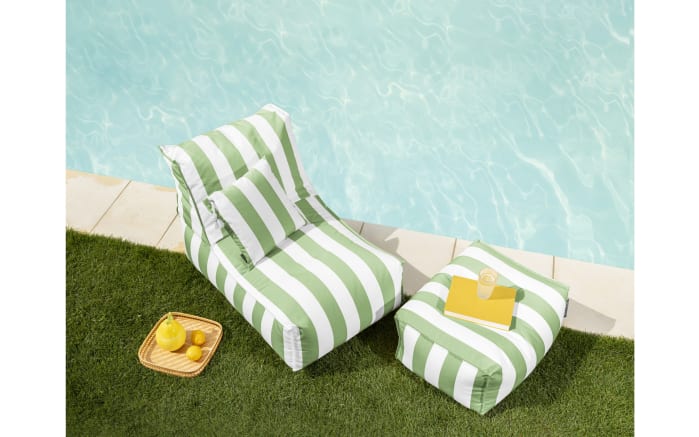 Sitzhocker Roll Santorin, grün/weiß, 65 x 35 x 55 cm-04