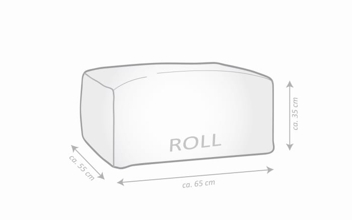 Sitzhocker Roll Santorin, grün/weiß, 65 x 35 x 55 cm-03