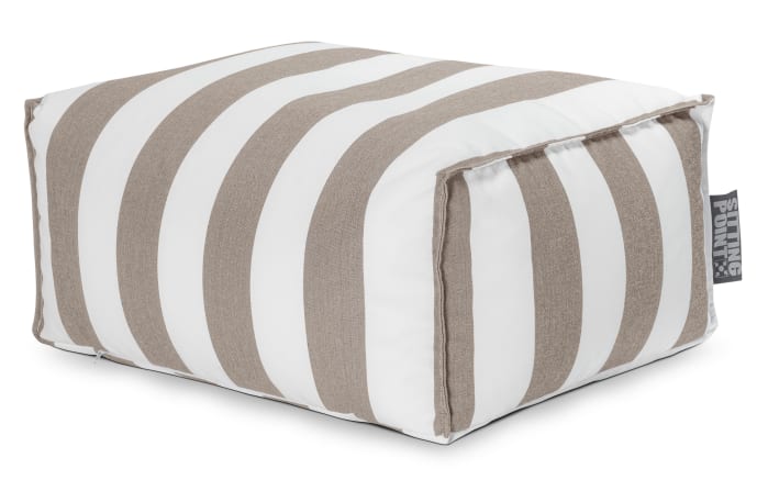 Sitzhocker Roll Santorin, taupe/weiß, 65 x 35 x 55 cm-01