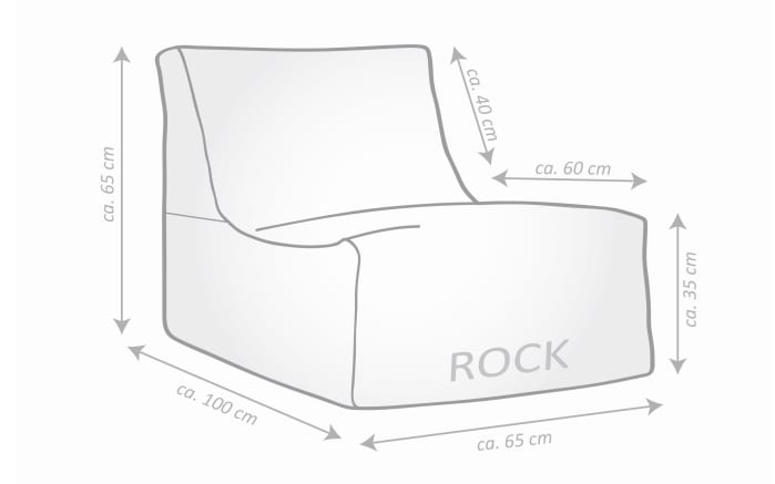 Sitzsack Roll Korfu, dunkelgrau, 65 x 65 x 100 cm-02