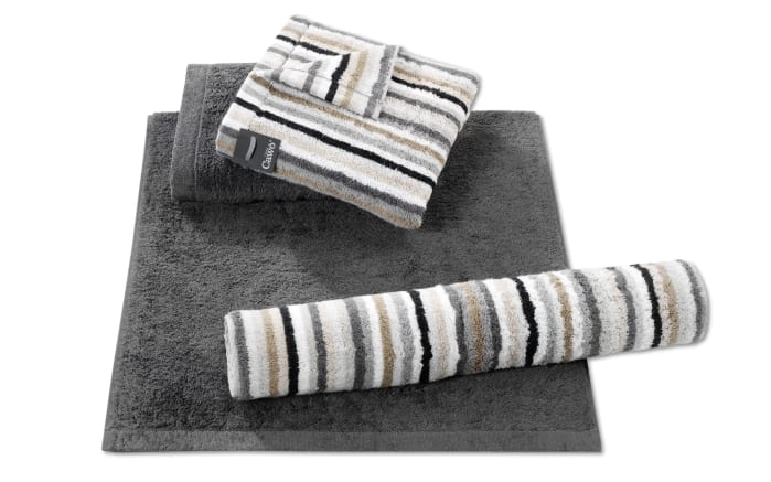 Duschtuch Lifestyle Streifen, kiesel, 70 x 140 cm-02