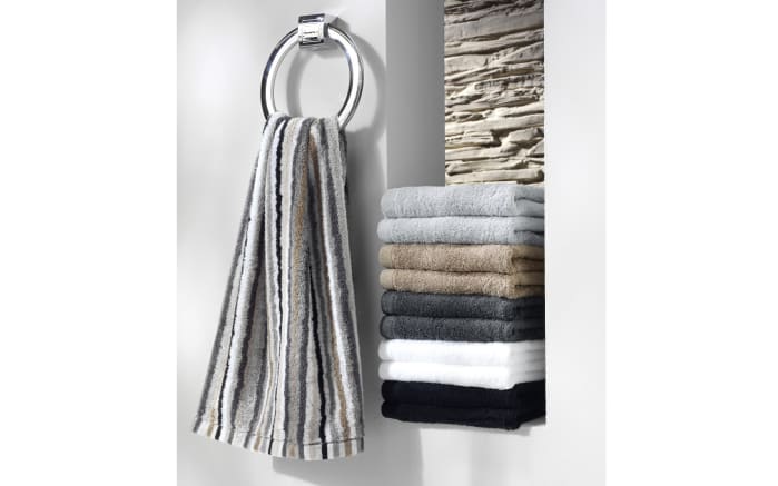 Duschtuch Lifestyle Streifen, kiesel, 70 x 140 cm-03