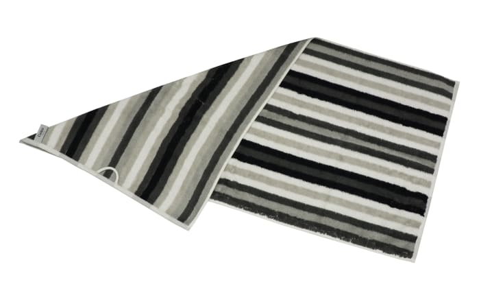 Handtuch Streifen, schwarz/weiß/grau, 50 x 100 cm-02