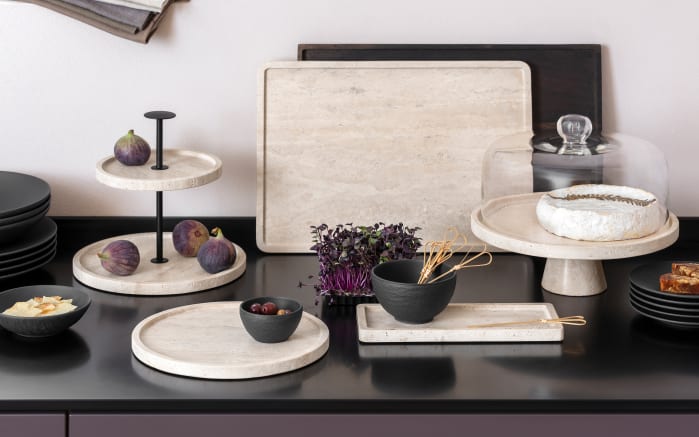 Etagere Manufacture Travertine, beige, 2-teilig-02