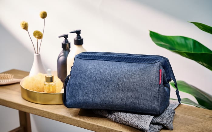 travel cosmetic, herringbone dark blue, 4 l-05