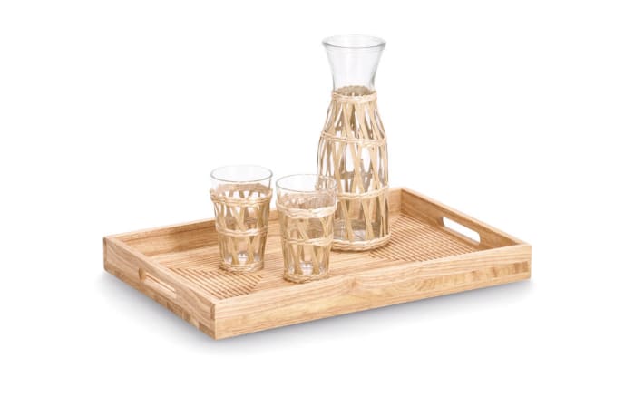 Tablett Gummibaum, natur, 45,7 x 30,5 cm-03